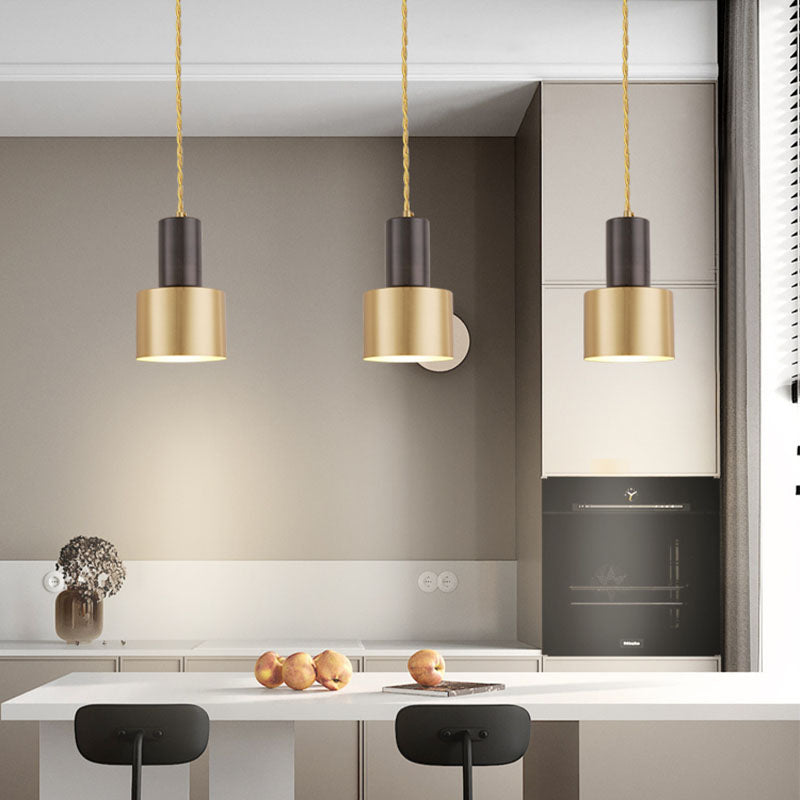 Contemporary Pendant Lights, Industrial Metal 1-Light Milk Can Pendant Light Fixture