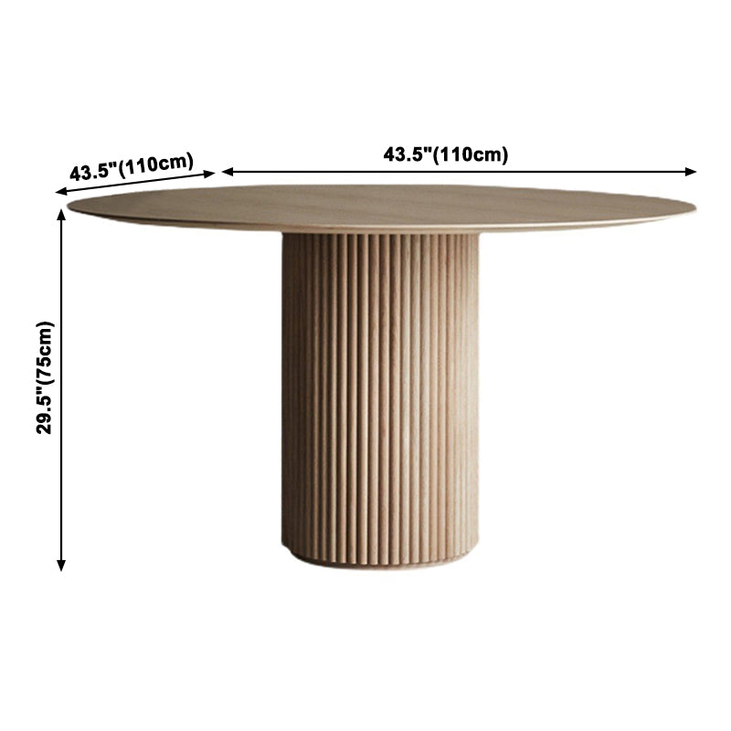 Mesa redonda de comedor de madera maciza mesa de madera moderna con pedestal para restaurante