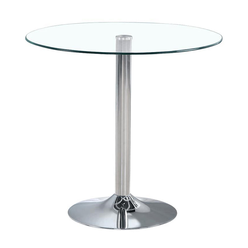 Contemporary Round Dining Room Table Tempered Glass Table with Tulip Base