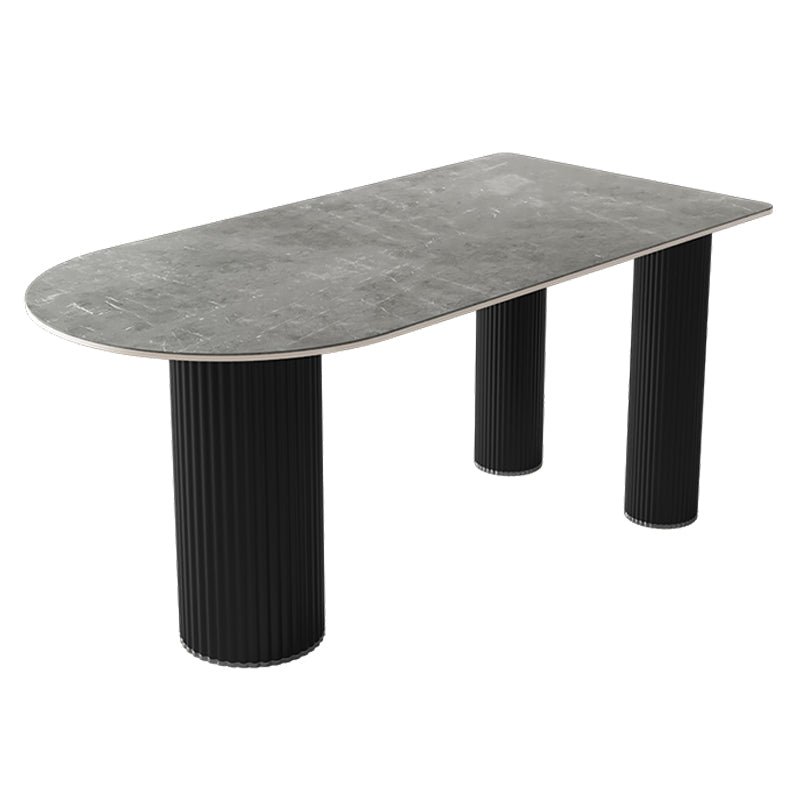 Metal Contemporary Free Form Dining Table Marble Top Table for Kitchen and Dining Room