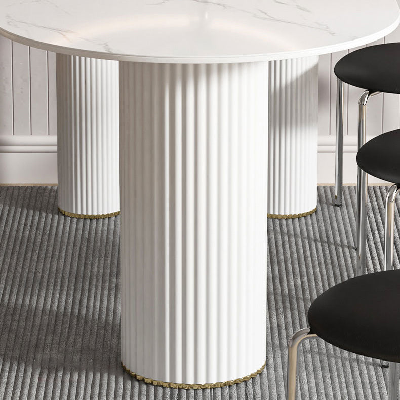 Metal Contemporary Free Form Dining Table Marble Top Table for Kitchen and Dining Room