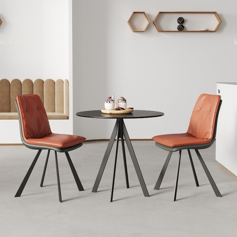 Zweifarbiger Esstisch aus gesintertem Stein, moderner Tisch mit 4 Beinen für das Esszimmer