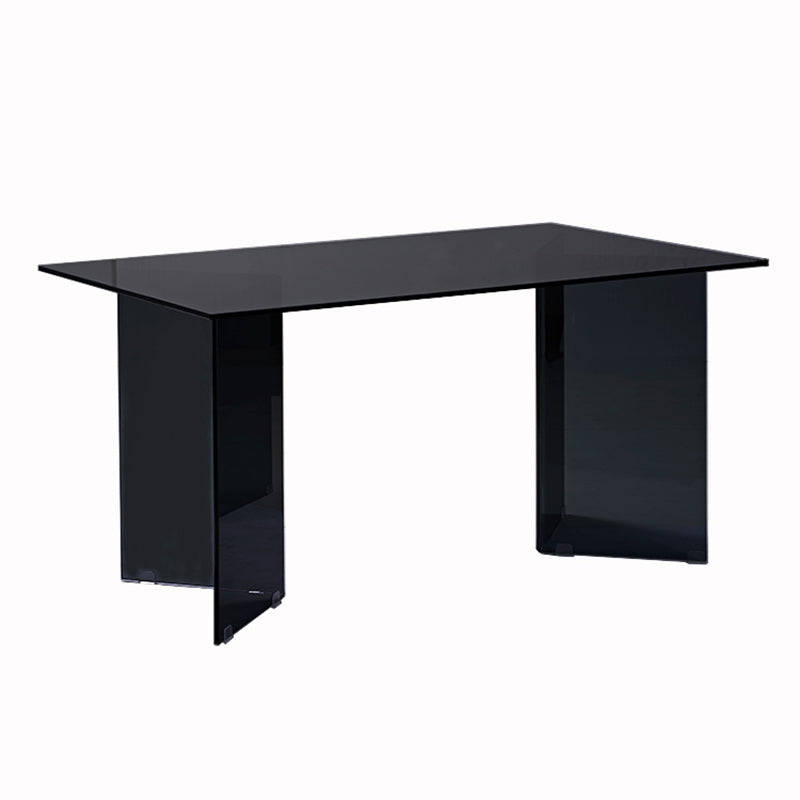Rectangle Double Pedestal Home Furniture Clear Glass Dining Room Collection