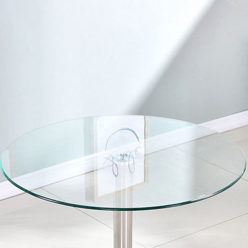 Round GlassTransparent Dining Table Simplicity Pedestal Table for Dining Room