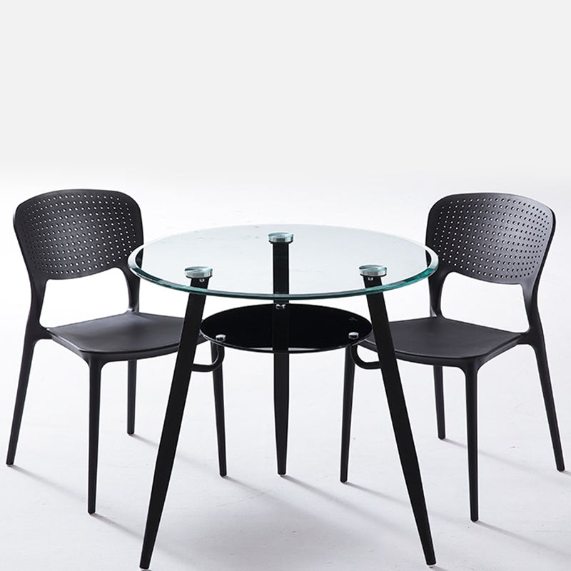 Rundstativbasis Hausmöbel Clear Glas Esszimmersammlung für Zuhause