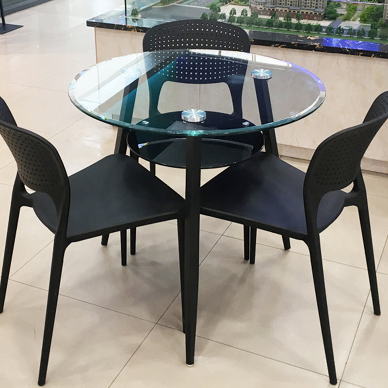 Rundstativbasis Hausmöbel Clear Glas Esszimmersammlung für Zuhause