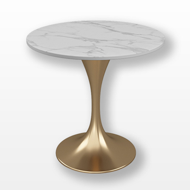 Sintered Stone White Dining Table Simplicity Tulip Base Table for Dining Room