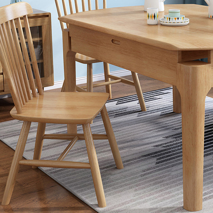 Tavolo da pranzo in legno massiccio in stile moderno tavolo da casa rettangolo con 4 gambe per la casa