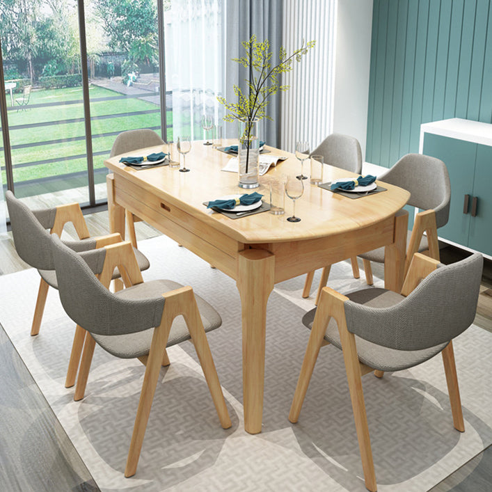 Tavolo da pranzo in legno massiccio in stile moderno tavolo da casa rettangolo con 4 gambe per la casa