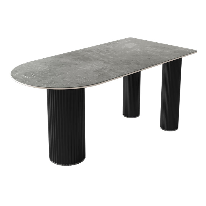 Metall zeitgenössische freie Form eines Esstischs Sintered Stone Tisch für Zuhause