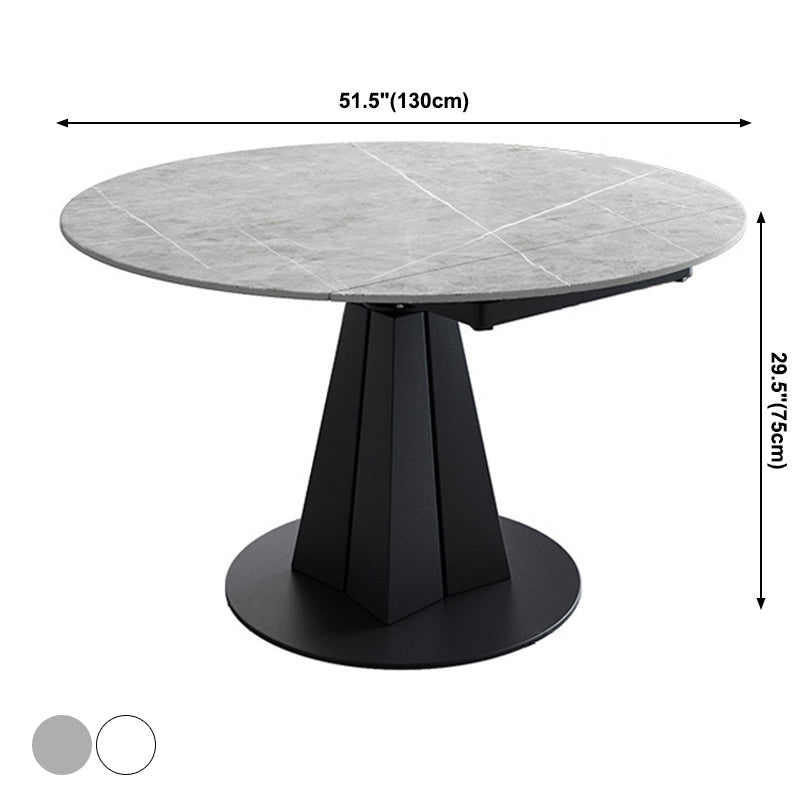 Modern Style Sintered Stone Dining Room Table Round Home Table with Metal Base