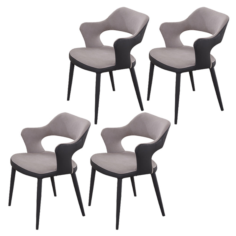 Chaise de salle à manger industrielle en métal, finition métallique, chaise de salle à manger à dossier ouvert