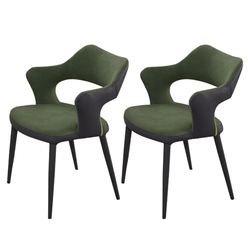 Chaise de salle à manger industrielle en métal, finition métallique, chaise de salle à manger à dossier ouvert