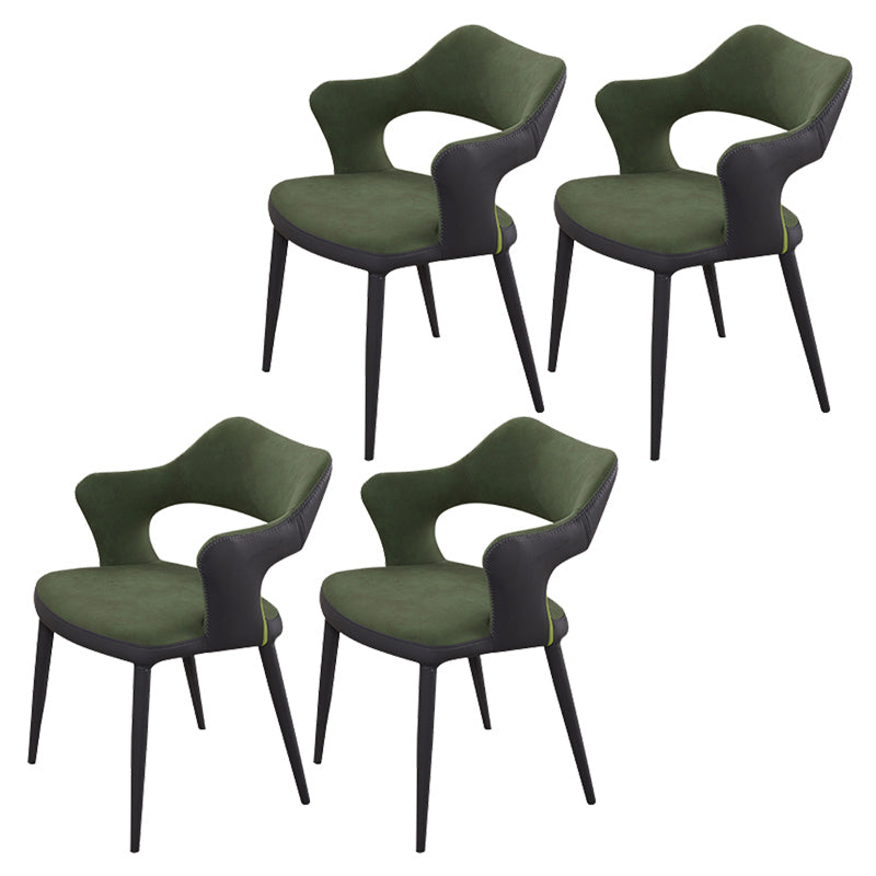 Chaise de salle à manger industrielle en métal, finition métallique, chaise de salle à manger à dossier ouvert