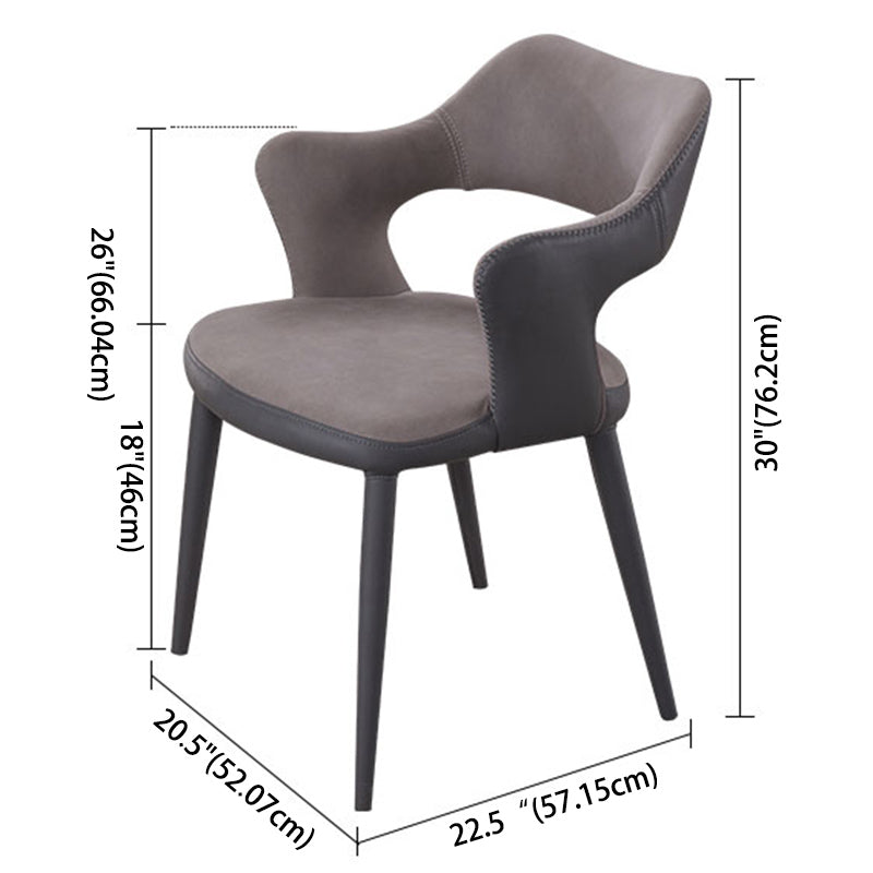 Chaise de salle à manger industrielle en métal, finition métallique, chaise de salle à manger à dossier ouvert