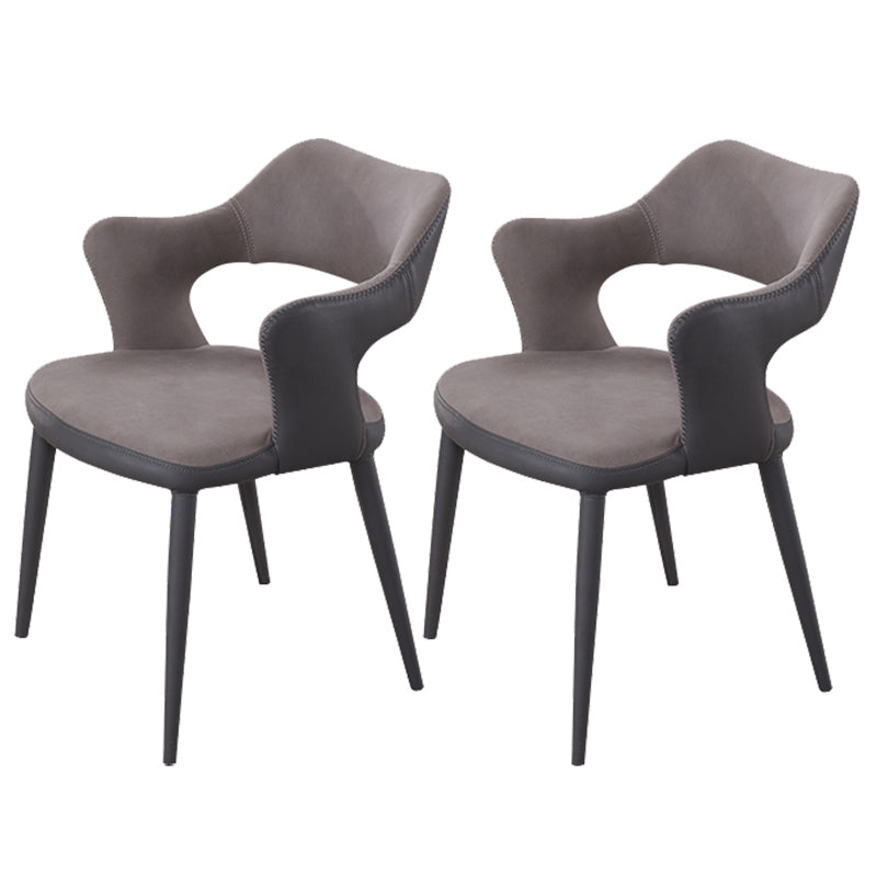 Chaise de salle à manger industrielle en métal, finition métallique, chaise de salle à manger à dossier ouvert