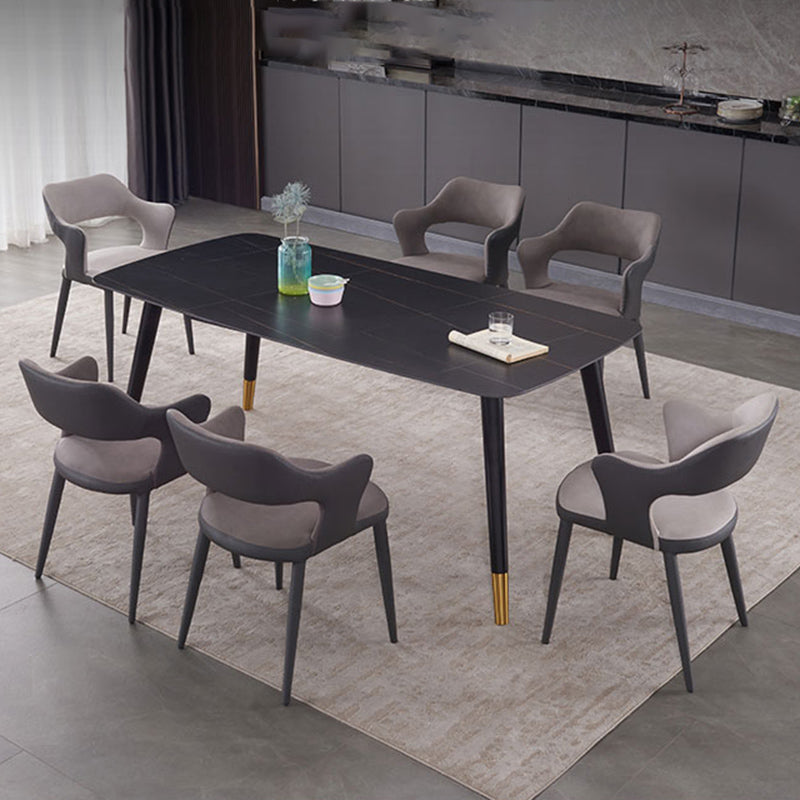 Chaise de salle à manger industrielle en métal, finition métallique, chaise de salle à manger à dossier ouvert