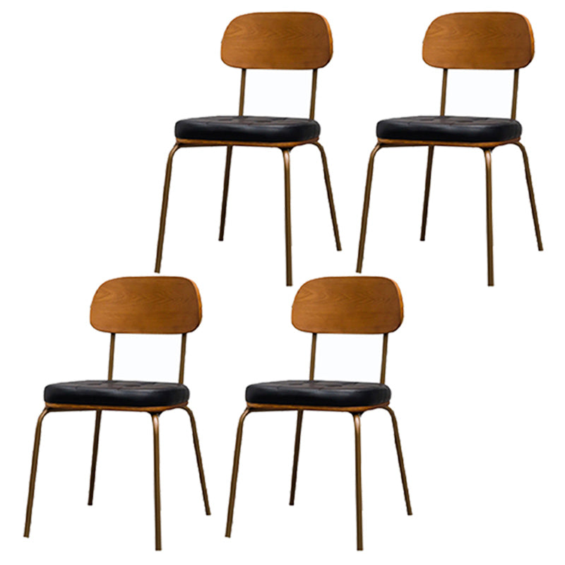 Chaise de salle à manger industrielle avec 4 pieds en métal, chaise latérale à dossier ouvert pour un usage domestique