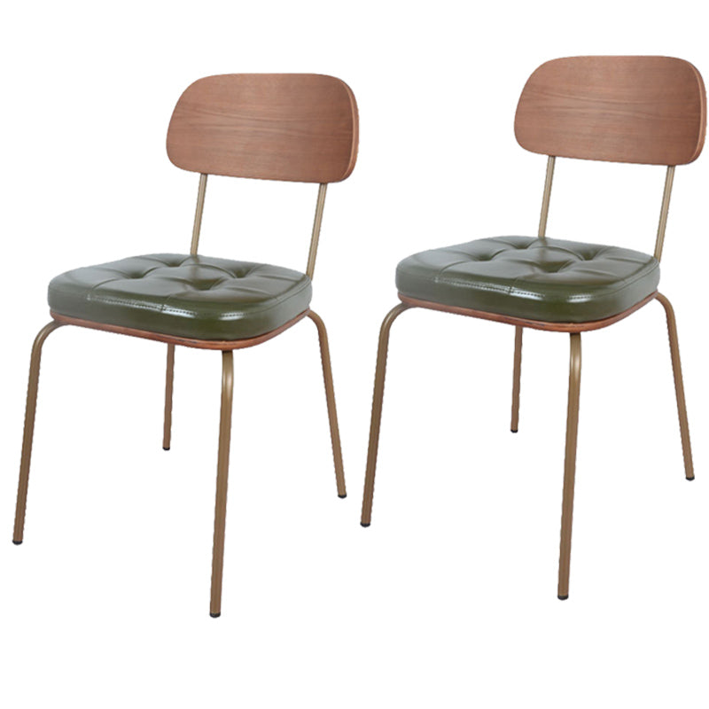 Chaise de salle à manger industrielle avec 4 pieds en métal, chaise latérale à dossier ouvert pour un usage domestique