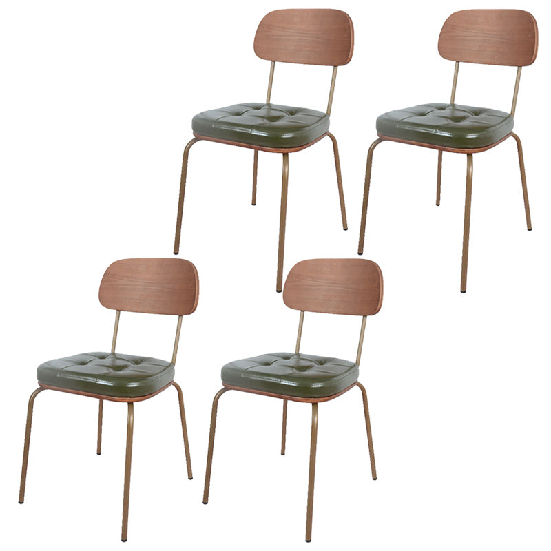 Chaise de salle à manger industrielle avec 4 pieds en métal, chaise latérale à dossier ouvert pour un usage domestique