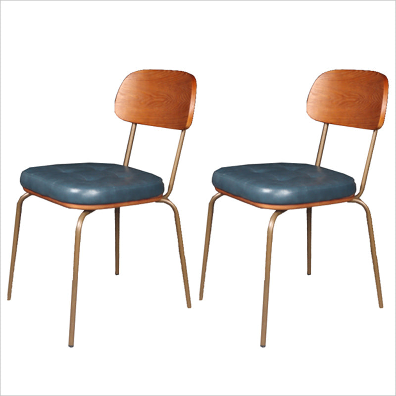 Chaise de salle à manger industrielle avec 4 pieds en métal, chaise latérale à dossier ouvert pour un usage domestique