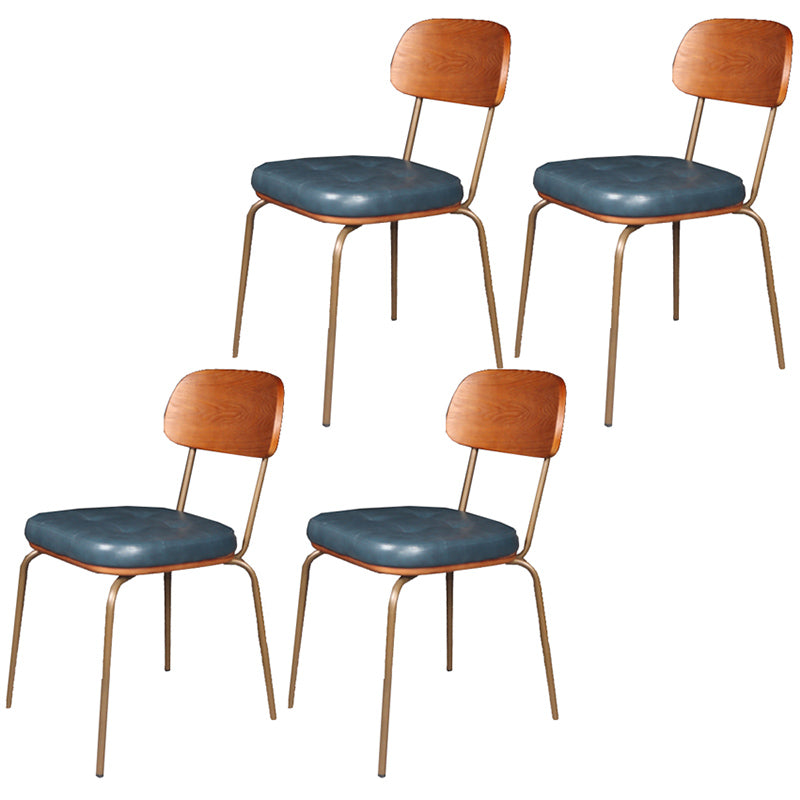 Chaise de salle à manger industrielle avec 4 pieds en métal, chaise latérale à dossier ouvert pour un usage domestique