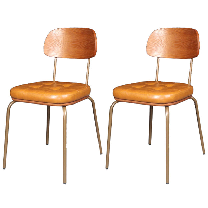 Chaise de salle à manger industrielle avec 4 pieds en métal, chaise latérale à dossier ouvert pour un usage domestique