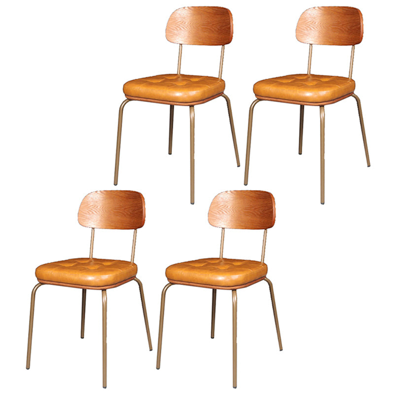 Chaise de salle à manger industrielle avec 4 pieds en métal, chaise latérale à dossier ouvert pour un usage domestique