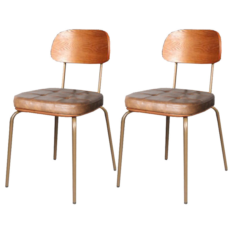 Chaise de salle à manger industrielle avec 4 pieds en métal, chaise latérale à dossier ouvert pour un usage domestique