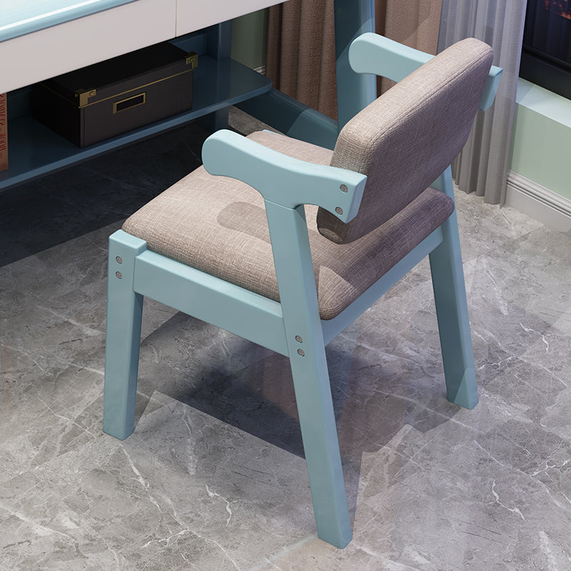 Contemporary Wood Dining Side Chair Home Open Back Dining Side Armchair