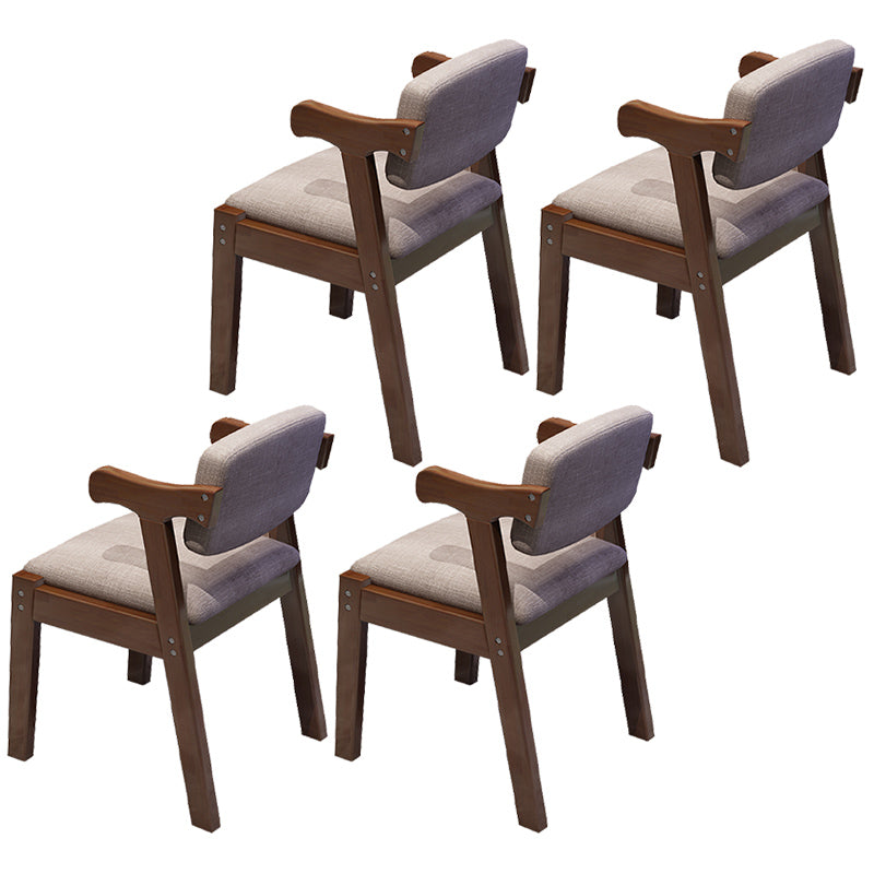 Contemporary Wood Dining Side Chair Home Open Back Dining Side Armchair