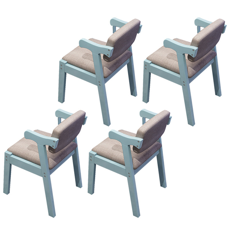 Contemporary Wood Dining Side Chair Home Open Back Dining Side Armchair