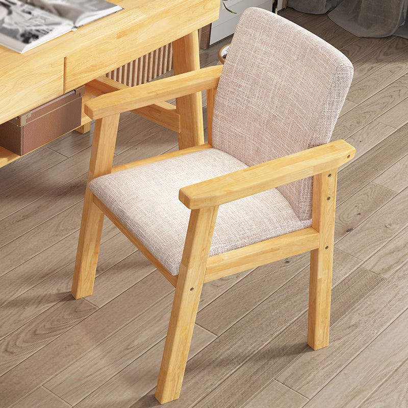 Contemporary Wood Dining Side Chair Home Open Back Dining Side Armchair