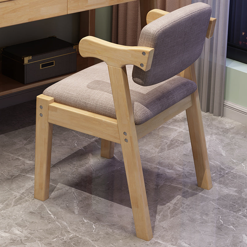 Contemporary Wood Dining Side Chair Home Open Back Dining Side Armchair