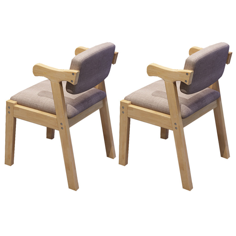 Contemporary Wood Dining Side Chair Home Open Back Dining Side Armchair