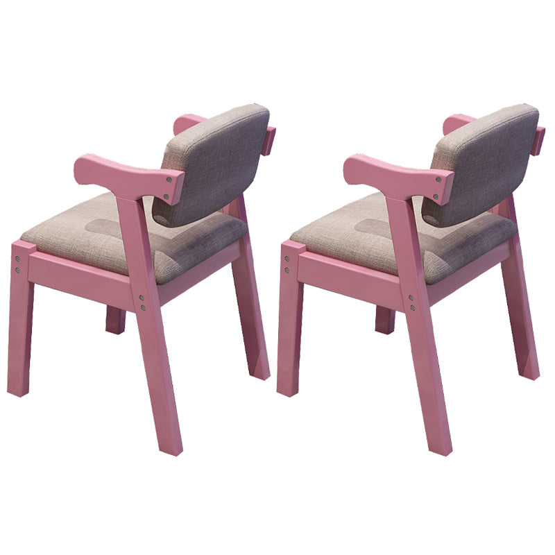 Contemporary Wood Dining Side Chair Home Open Back Dining Side Armchair