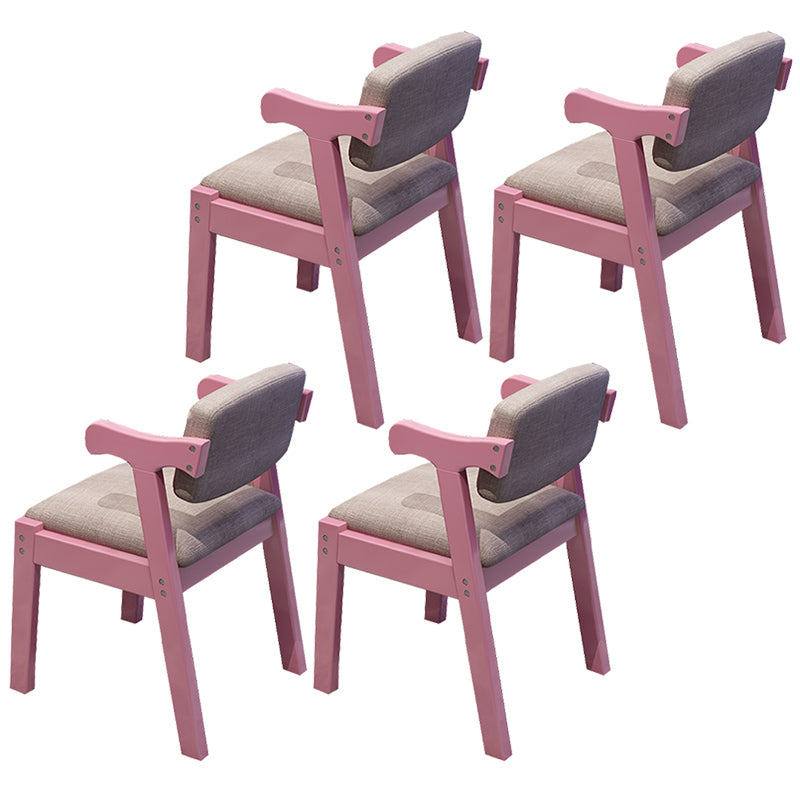 Contemporary Wood Dining Side Chair Home Open Back Dining Side Armchair