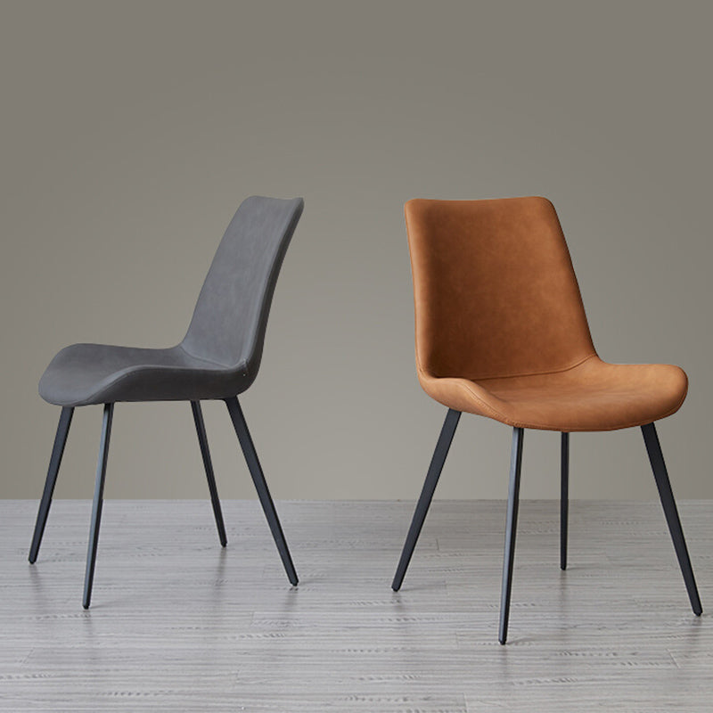 Chaises d'appoint en simili cuir de style Glam, chaise de salle à manger sans accoudoirs à dossier solide pour un usage domestique