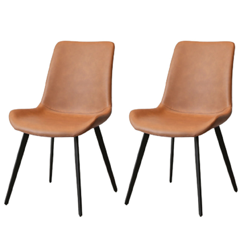 Chaises d'appoint en simili cuir de style Glam, chaise de salle à manger sans accoudoirs à dossier solide pour un usage domestique