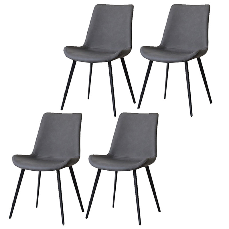 Chaises d'appoint en simili cuir de style Glam, chaise de salle à manger sans accoudoirs à dossier solide pour un usage domestique