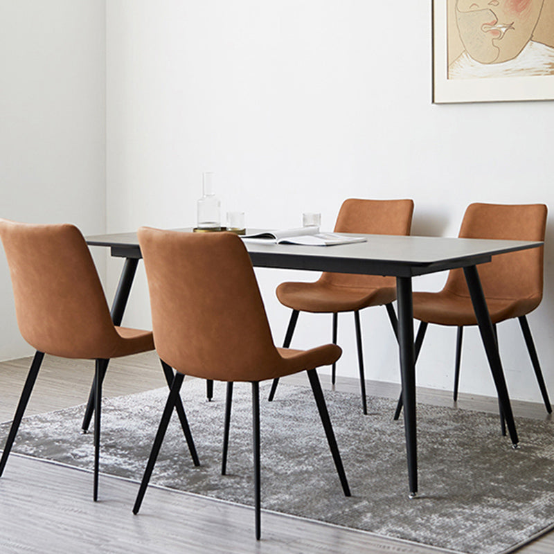 Chaises d'appoint en simili cuir de style Glam, chaise de salle à manger sans accoudoirs à dossier solide pour un usage domestique