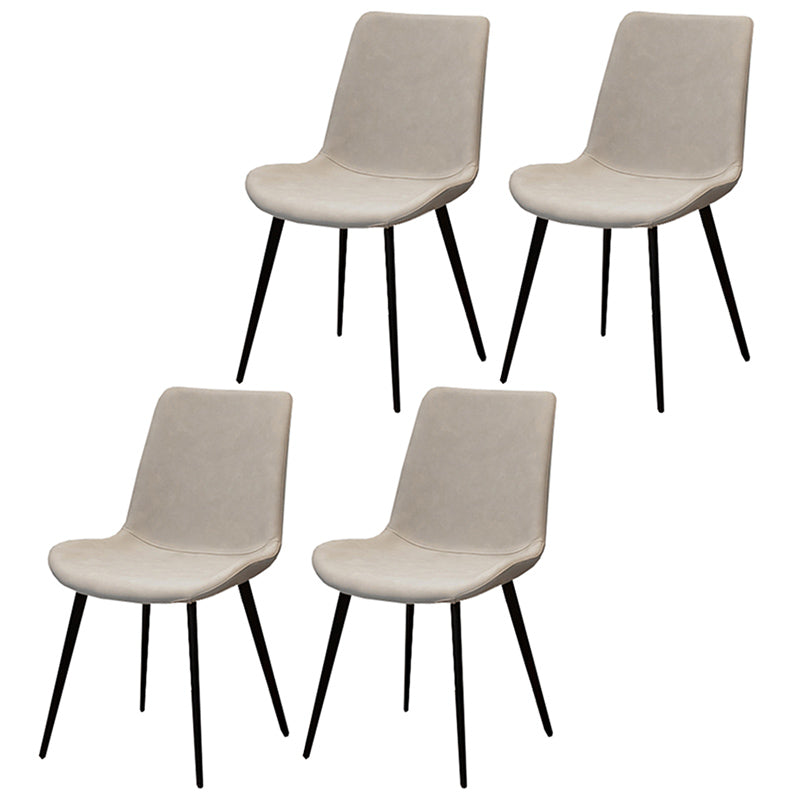 Chaises d'appoint en simili cuir de style Glam, chaise de salle à manger sans accoudoirs à dossier solide pour un usage domestique