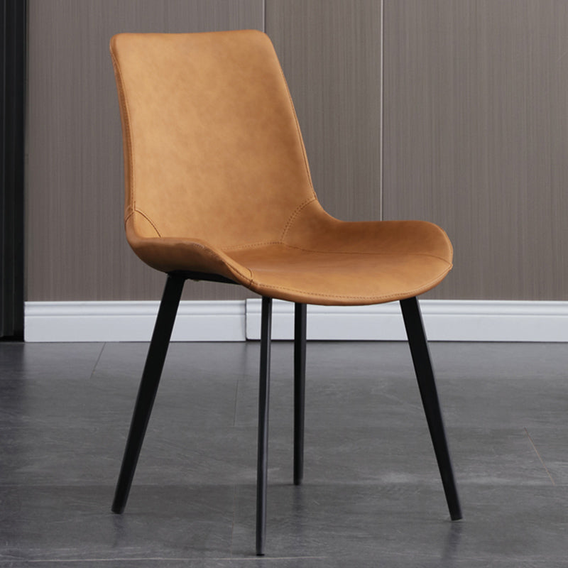 Chaise de salle à manger moderne en métal, finition métallique, chaise de salle à manger à dossier solide
