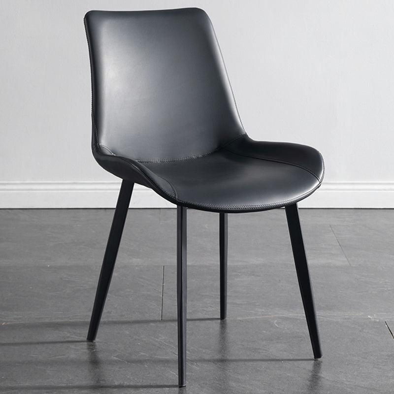 Chaise de salle à manger moderne en métal, finition métallique, chaise de salle à manger à dossier solide