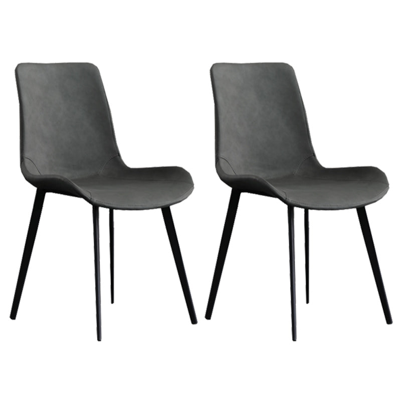 Metal Modern Dining Room Chair Metallic Finish Solid Back Dining Chair