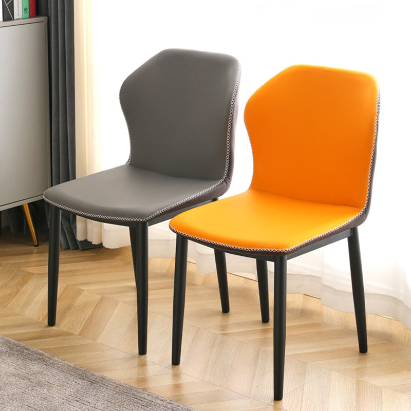 Contemporary Side Metal Frame Chair 17" Wide Parsons Dining Chair for Home