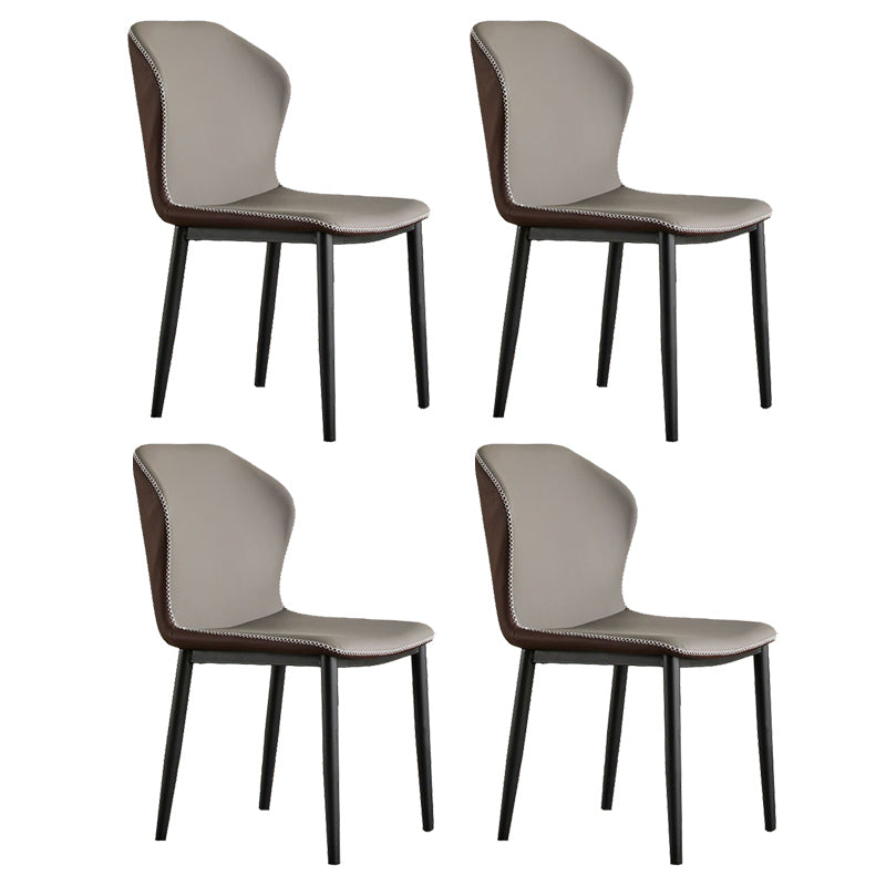 Chaise latérale contemporaine à cadre métallique, chaise de salle à manger Parsons de 17 pouces de large pour la maison