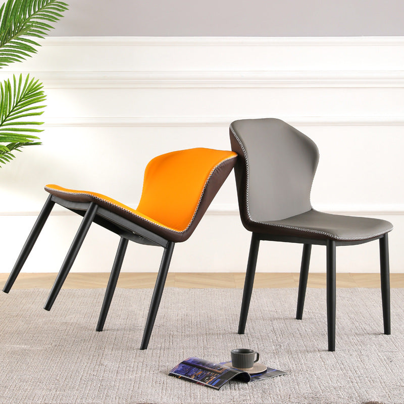 Contemporary Side Metal Frame Chair 17" Wide Parsons Dining Chair for Home
