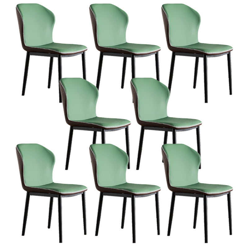 Contemporary Side Metal Frame Chair 17" Wide Parsons Dining Chair for Home