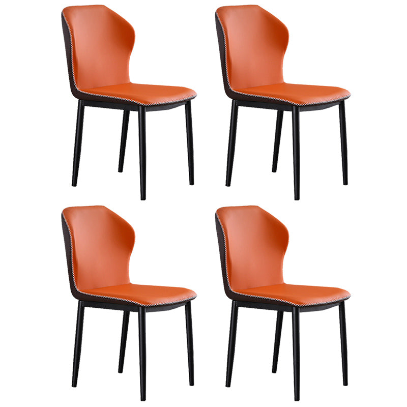 Chaise latérale contemporaine à cadre métallique, chaise de salle à manger Parsons de 17 pouces de large pour la maison